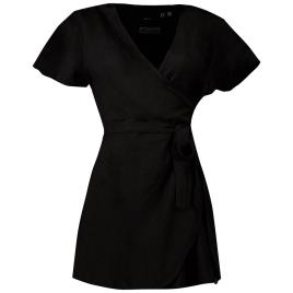 Superdry Vestido Vintage Mini Wrap M Black