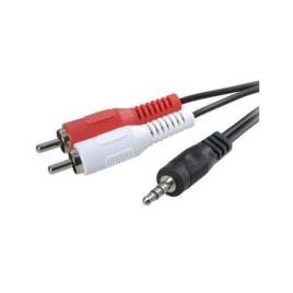 3go Ca101 Cabo de Áudio 2 M 3.5mm 2 X Rca Preto