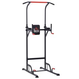 Homcom Torre De Ejercicios Estación Multifuncional Altura Ajustable Con 7 Orificios Para Entrenamiento Fitness Casa Gimnasio Oficina Carga Máx. 120 Kg 123x9 One Size Green