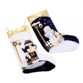 Meia Decorativa Natal Azul 2 Sort.