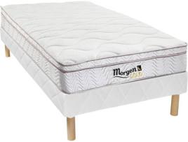 Sommier + Colchão MORGENGOLD Wolkentanz (Branco - Madeira - 2x90x200 cm)