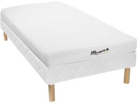 Sommier + Colchão MORGENGOLD Stelo (Branco - Madeira - 2x90x200 cm)