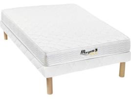 Sommier + Colchão MORGENGOLD Wolkenlos (Branco - Madeira - 90x190 cm)