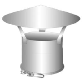 Chapéu simples parede dupla D200-250MM 0.5MM