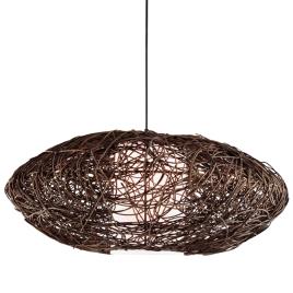 Candeeiro de teto suspenso RATTAN VIDRO CASTANHO