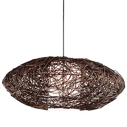 Candeeiro de teto suspenso RATTAN VIDRO CASTANHO