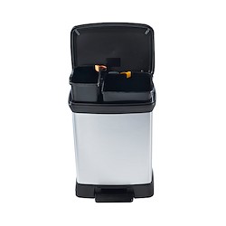 Balde do lixo com pedal CURVER DECOBIN PLÁSTICO 10+18L PARA RECICLAGEM