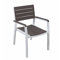 Cadeira de resina HARMONY TAUPE E BRANCO