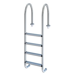 Escada mista  MURO ESTREITO 4DEGRAUS