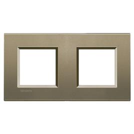 Espelho duplo para 4 módulos LIVING LIGHT CASTANHO