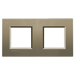 Espelho duplo para 4 módulos LIVING LIGHT CASTANHO