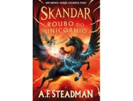 Livro Skandar e o roubo do unicórnio de A.F. Steadman (Português)