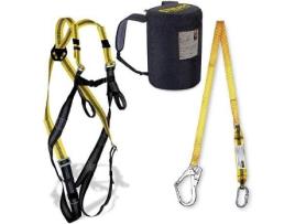 Kit Anti-Queda Arnês e Fita Amortecimento Choque e 2 Mosquetões