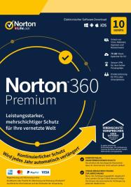 Norton 360 Premium, 75 GB cloud backup, 10 devices 1 year NO SUBSCRIPTION