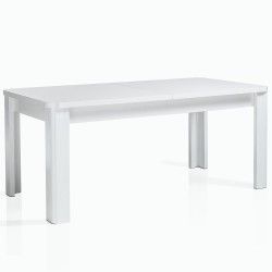 Mesa de Jantar Extensível de 4 pés BELLARIVA (180-220 cm) Branco Brilho