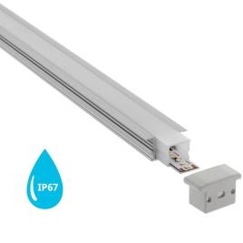 Perfil aluminio kor in para fitas led 1 metro ip67