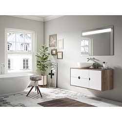 Móvel de casa de banho KOMPAS CARVALHO NEVE 100