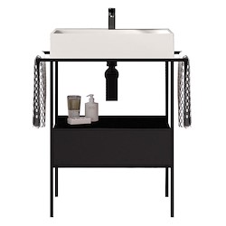 Móvel de casa de banho OUTLINE PRETO 110