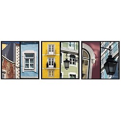 3 telas impressas FACHADAS LISBOA