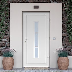 Porta de entrada de PVC ALABAMA 98X208CM BRANCA ESQUERDA