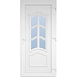 Porta de entrada de PVC KORKIZA 98X208CM BRANCA ESQUERDA