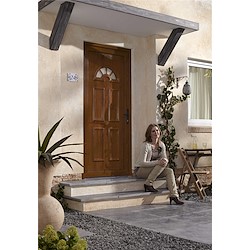Porta de entrada de PVC IBIZA 98X208CM CARVALHO DIREITA