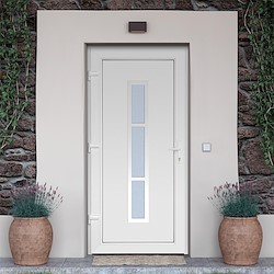 Porta de entrada de PVC ALABAMA 98X208CM BRANCA DIREITA