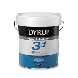 Tinta de interior e exterior 3 EM 1 BRANCO MATE 15L DYRUP