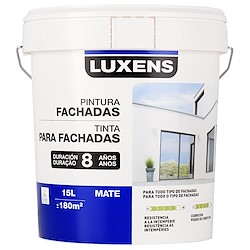 Tinta exterior LUXENS MATE 8 ANOS 15L BRANCO