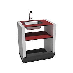 Bancada com lava-loiças SUD VERMELHO