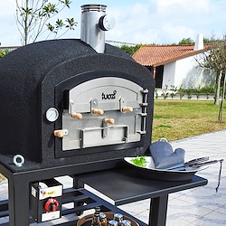 Forno a gás KITAWAY TEXTURADO 100CM COM CARRO E KIT GÁS