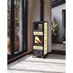 Salamandra a lenha com forno GLORIA CREME 7.2KW