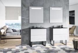Móvel de casa de banho PURE 80CM AZABACHE E BRANCO