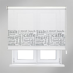 Estore de rolo LETTERS CINZA 169X190CM MURTRA