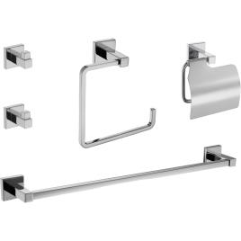 Conjunto 5 peças SENSEA QUADDRO CROMADO