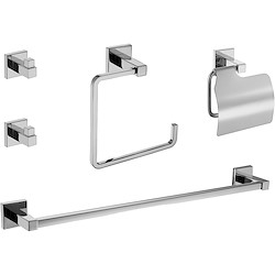 Conjunto 5 peças SENSEA QUADDRO CROMADO
