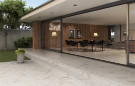 Degrau cerâmico MARMORE CALACATTA 33X120CM