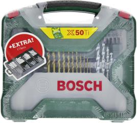 Estojo com brocas e pontas BOSCH X-LINE 50 TI + SET FIX 173