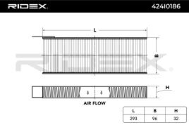 RIDEX Filtro do Habitáculo OPEL,PEUGEOT,TOYOTA 424I0186 6447XG,9801448180,3638979 Filtro, ar do habitáculo 95525903,6447XG,647993,SU001A6185,3638979