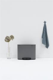 Balde do lixo com pedal  AÇO INOX 11+23L PARA RECICLAGEM