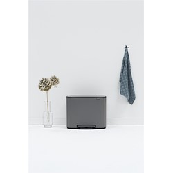 Balde do lixo com pedal BRABANTIA AÇO INOX 11+23L PARA RECICLAGEM