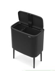 Balde do lixo abertura touch BRABANTIA PRETO 11+23L PARA RECICLAGEM