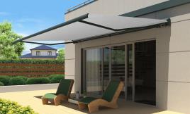 Toldo motorizado simples COIMBRA ANTRACITE 5X3.5M BRANCO