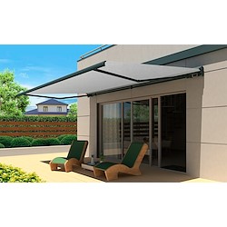 Toldo motorizado simples COIMBRA ANTRACITE 5X3.5M BRANCO