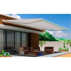 Toldo motorizado cofre com LED AVEIRO BRANCO 7X3.5M AREIA