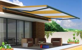 Toldo motorizado cofre AVEIRO ANTRACITE 7X3.5M RISCAS AMARELO