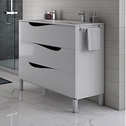 Móvel de casa de banho TRILINE CHAO 100 BRANCO / PRETO