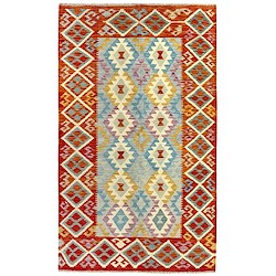 Tapete natural HERAT 100X200CM KILIM VERMELHO