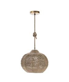 Candeeiro de teto suspenso EDEN E27 D38CM CORDA CASTANHO