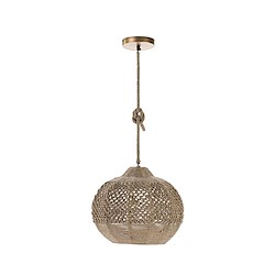 Candeeiro de teto suspenso EDEN E27 D38CM CORDA CASTANHO